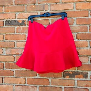 New Express Red Flared A-Line Mini Skirt | Fit & Flare Stretch Skater Skirt | Si